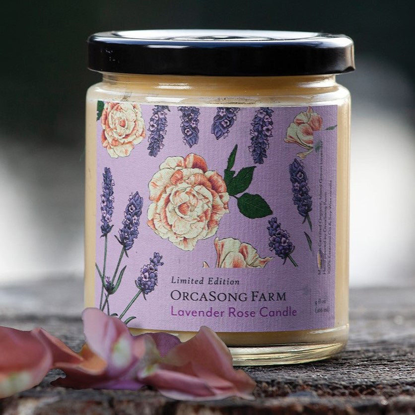 OrcaSong Farm Dreamy Lavender Rose Spa Box | Made In Washington | Soothe Your Body And Your Mind | Lavender Rose Candle