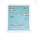 Sketches By The Sea Ferry Swedish Dishcloths | Made In Washington  | Eco Wise Dishtowel