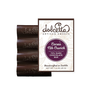 Dolcetta 72% Dark Chocolate Cacao Nib Bar