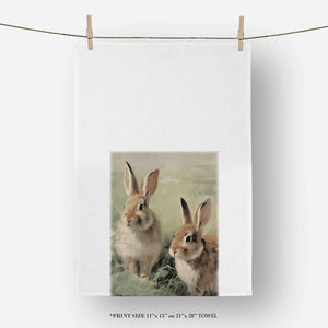 
            
                Load image into Gallery viewer, Porter Lane Home Vintage Bunny Tea Towel | Made In Washington | Dish Towel Gifts
            
        
