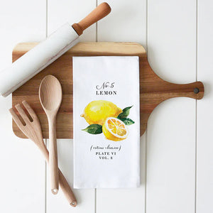 Porter Lane Home Lemon No 5 Botanical Tea Towels | Made In Washington | Kitchen Towels | Local Housewarming Gifts