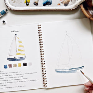 Emily Lex Studio Seaside Watercolor Workbook | Made In Washington | Step By Step Watercolor Painting