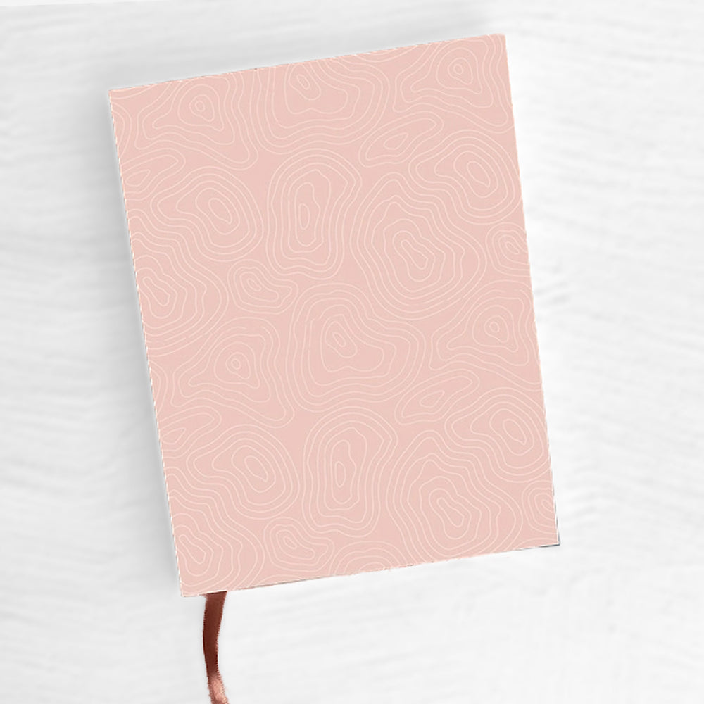 Sound & Circle Glue-Bound Notebook Pink Topography | Made In Washington | Locally Made Journaling Book | Doodles, Notes, To-Do Lists