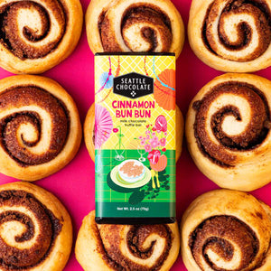 Seattle Chocolate Cinnamon Bun Bun Truffle Bar | Made In Washington | Brunch Flavors in a Chocolate Bar