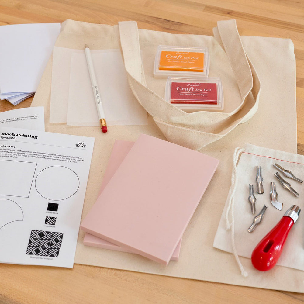 The Works Seattle Block Printing Stamp Kit | Made In Washington | DIY Kits