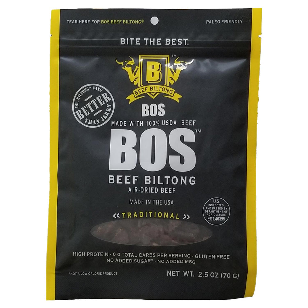 Bos Snacks Beef Biltong Traditional | Made In Washington| Better Than Jerky