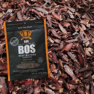 Bos Beef Biltong | Made In Washington | Better Than Jerky Spicy Mild | Air-Dried Beef Snacks