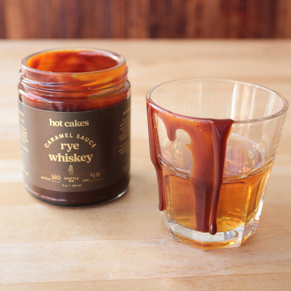 Hot Cakes Rye Whiskey Caramel Sauce | Made In Washington | Hot Toddy Drizzles