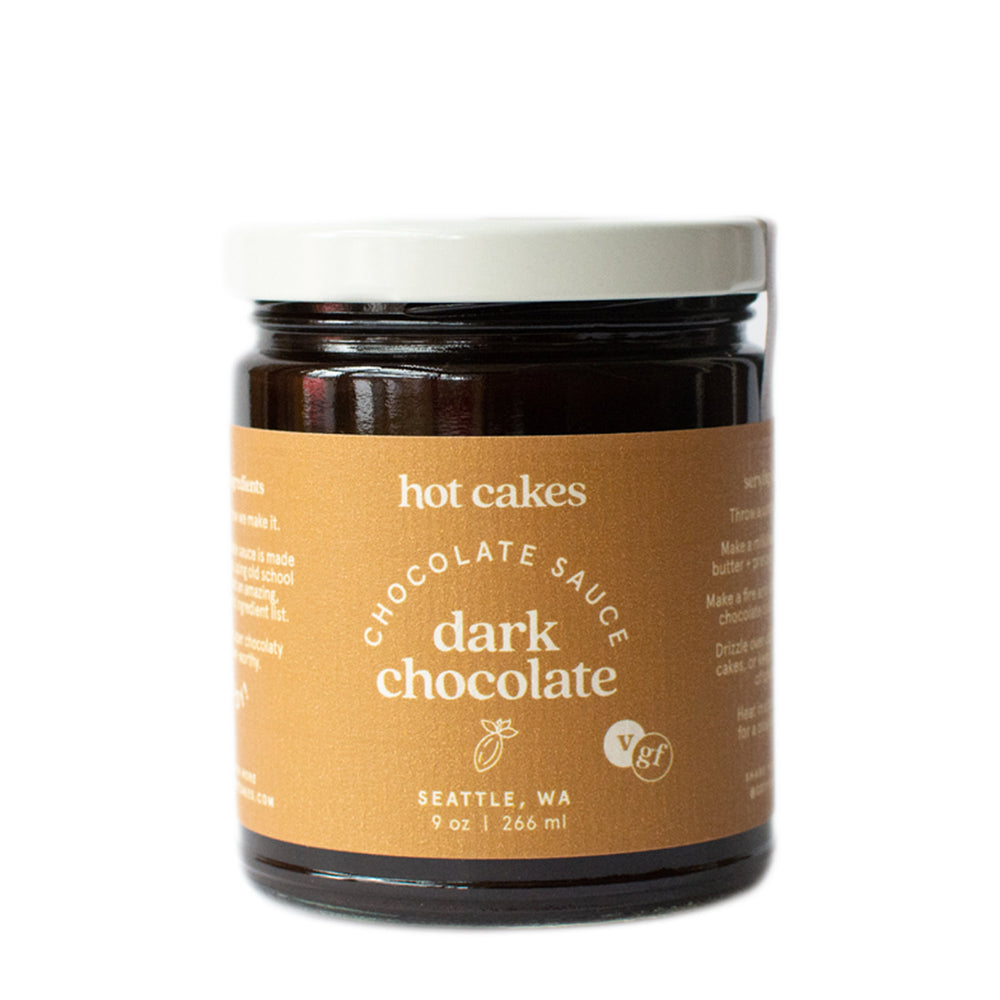 Hot Cakes Dark Chocolate Sauce | Made In Washington | Vegan Sundae Sauces