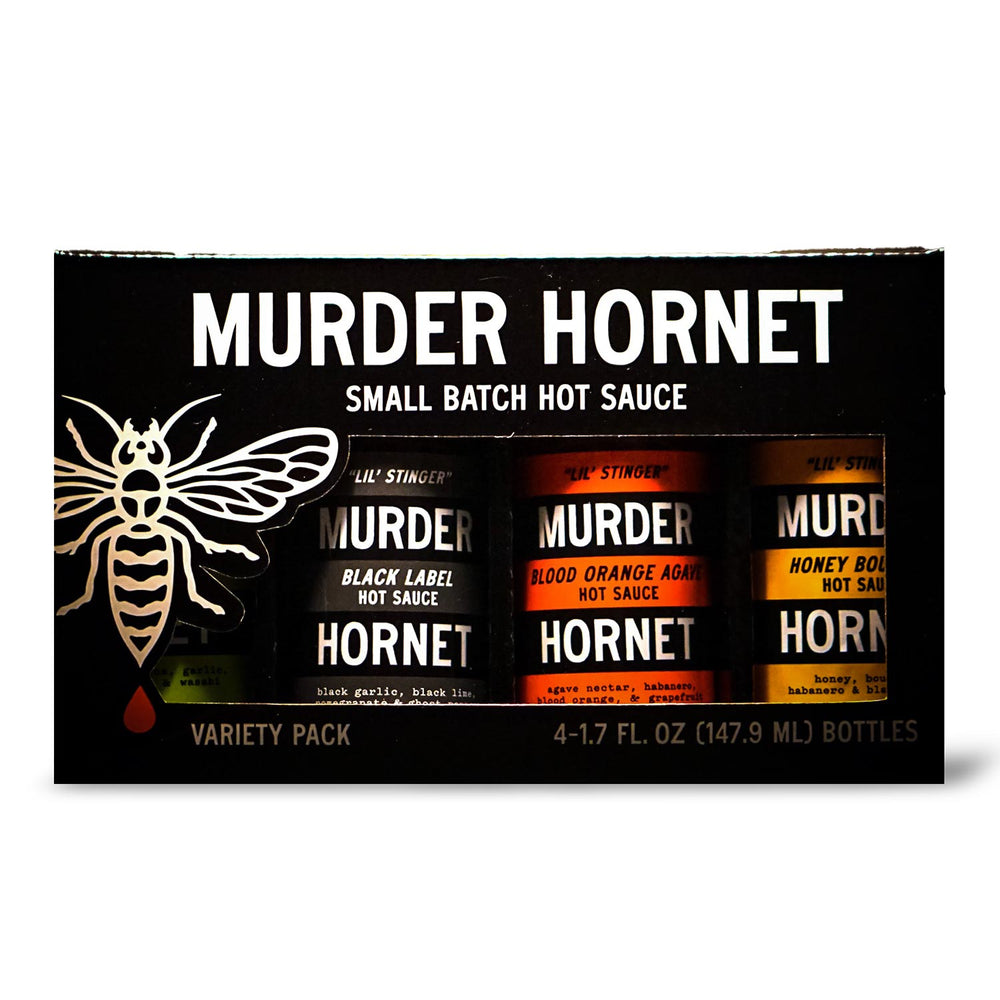 Lil' Stingers Murder Hornet Hot Sauce 4 Pack | Made In Washington | Little Stingers  Variety  Pack | Local Gifts