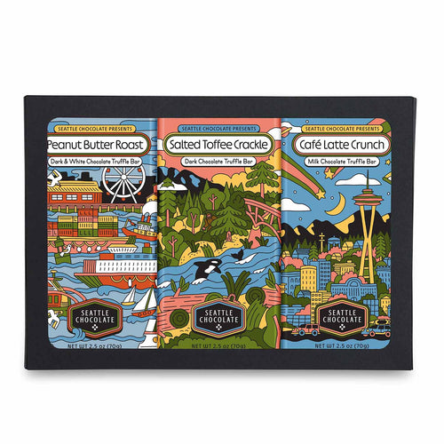 Seattle Chocolate Sweetness in Seattle Bar Trio | Made In Washington | locally Made Chocolate Candy Bars