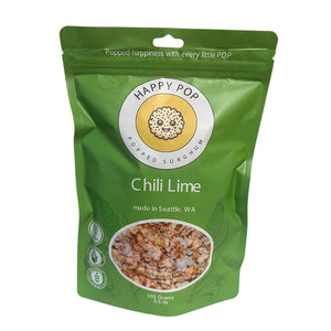 Happy Pop Chili Lime Popped Sorghum | Made In Washington | Snacks | Local Gifts