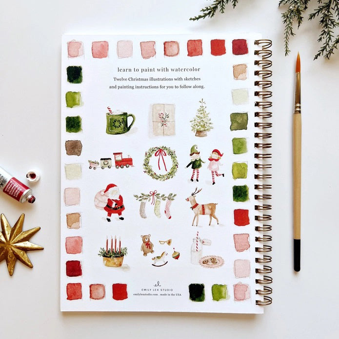 Emily Lex Studio Christmas Watercolor Workbooks | Made In Washington | Painting Fun For The Holidays