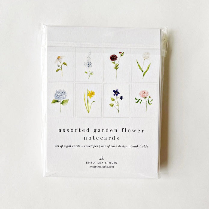 Emily Lex Studio Asstd Garden Flowers Notecard Set |Made In Washington