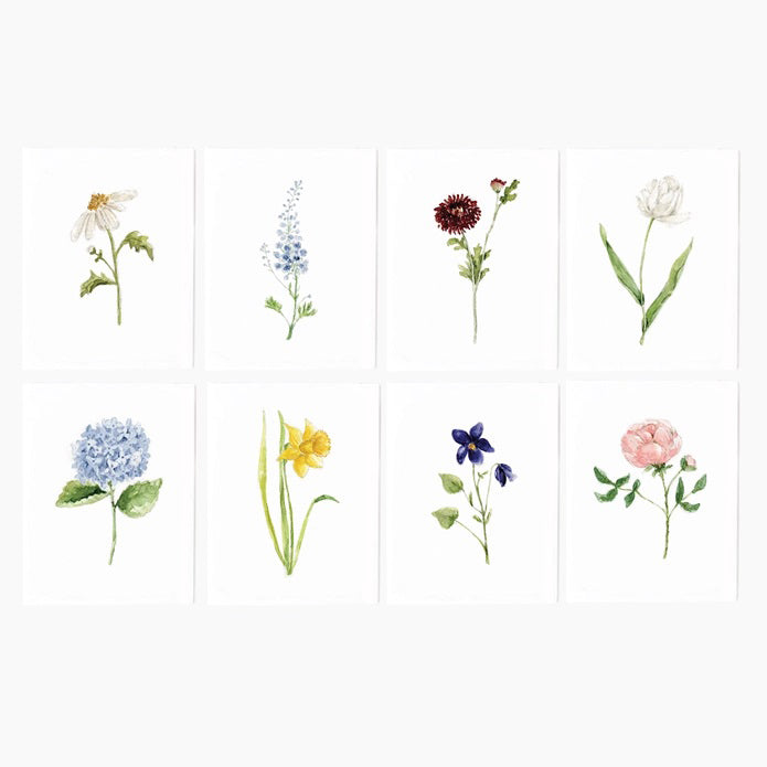 Emily Lex Studio Asstd Garden Flowers Notecard Set |Made In Washington | Blank Cards