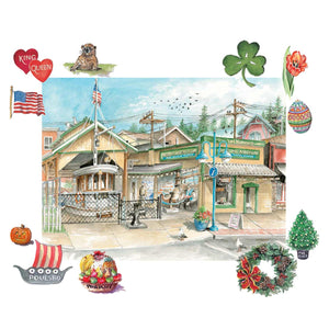 Studio Solstone Pike Place Market Calendar | Made In Washington |  2025 Calendar | Watercolors Fresh Daily