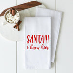 Porter Lane Home Santa I Know Him Tea Towels | Made In Washington | Holiday Dish Towels