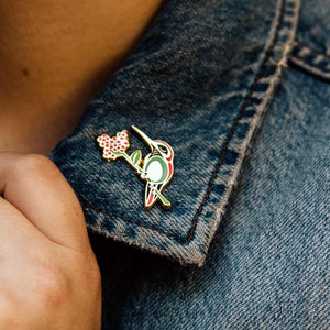 Eighth Generation Hummingbird & Elderberry Pin | Made In Washington | PNW Lapel Pins