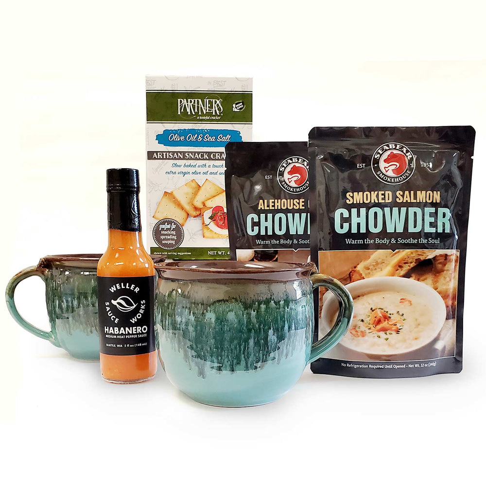 Chowder Gift Set | Made In Washington | Soothe the Soul With Chowders | PNW Mugs & Chowder Sampler