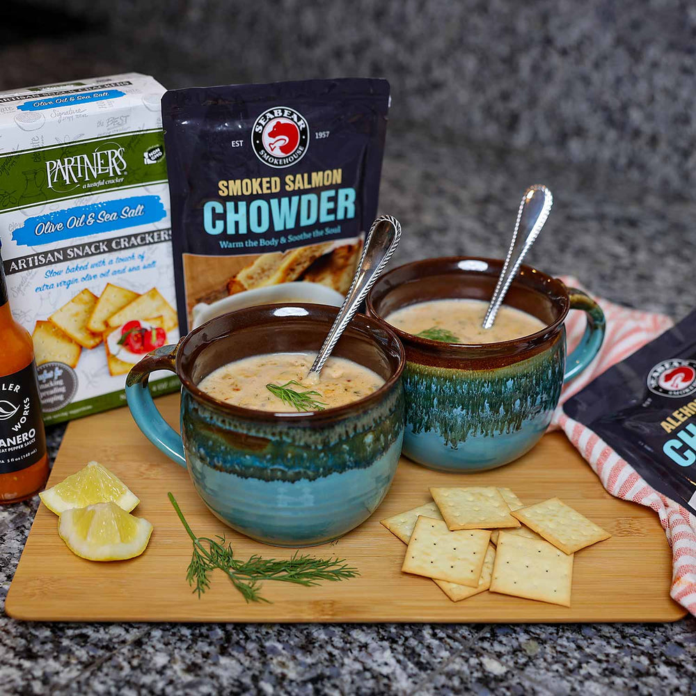 Chowder Gift Set | Made In Washington | Soothe the Soul With Chowders | PNW Mugs & Chowder Sampler | Gifts For Foodies and Soup Lovers