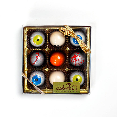 Dolcetta Artisan Sweets | Spooky Halloween Bonbons 9 pack | Made In Washington | Box of Candy