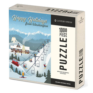 Lantern Press Puzzle | Made In Washington | Happy Holidays from Washington Puzzle | Gifts For The Puzzler | Gifts For The Family