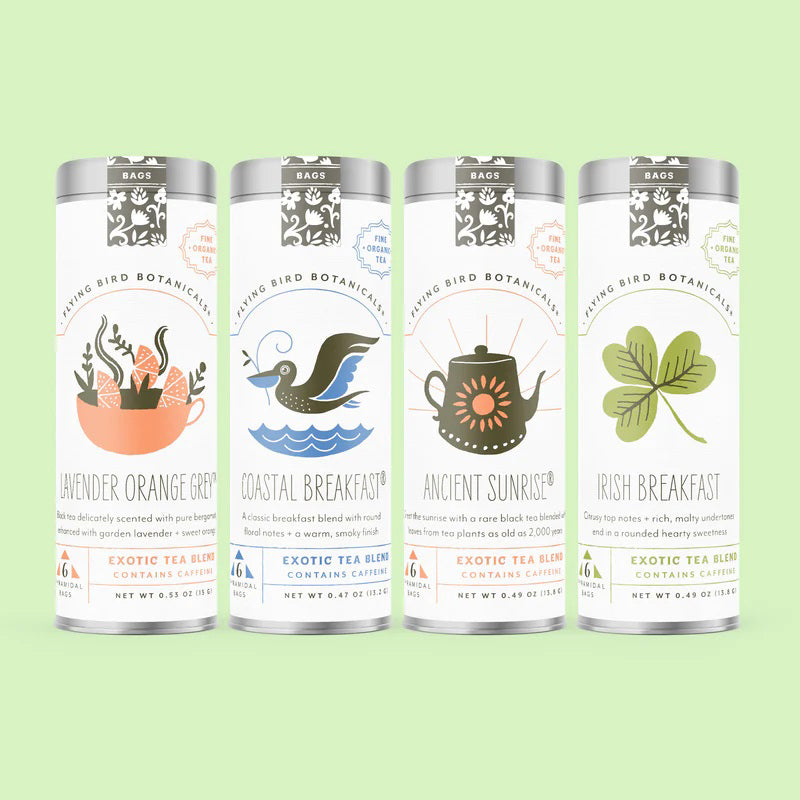 Flying Bird Botanicals Good Morning Tea Gift Box | Made In Washington | Local Small Batch Organic Teas