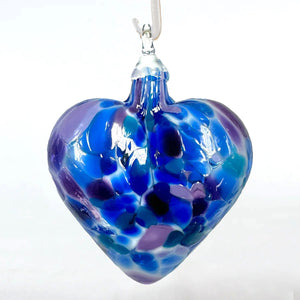 Glass Eye Studio Violet Hand Blown Glass Heart Ornament | Made In Washington