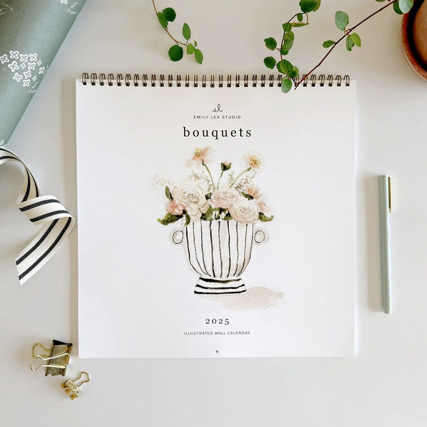 Emily Lex Studio 2025 Bouquets Wall Calendar | Made In Washington | PNW Gifts