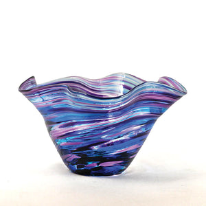 Glass Eye Studio  | Made In Washington | Mini Wave Bowl Violet Twist