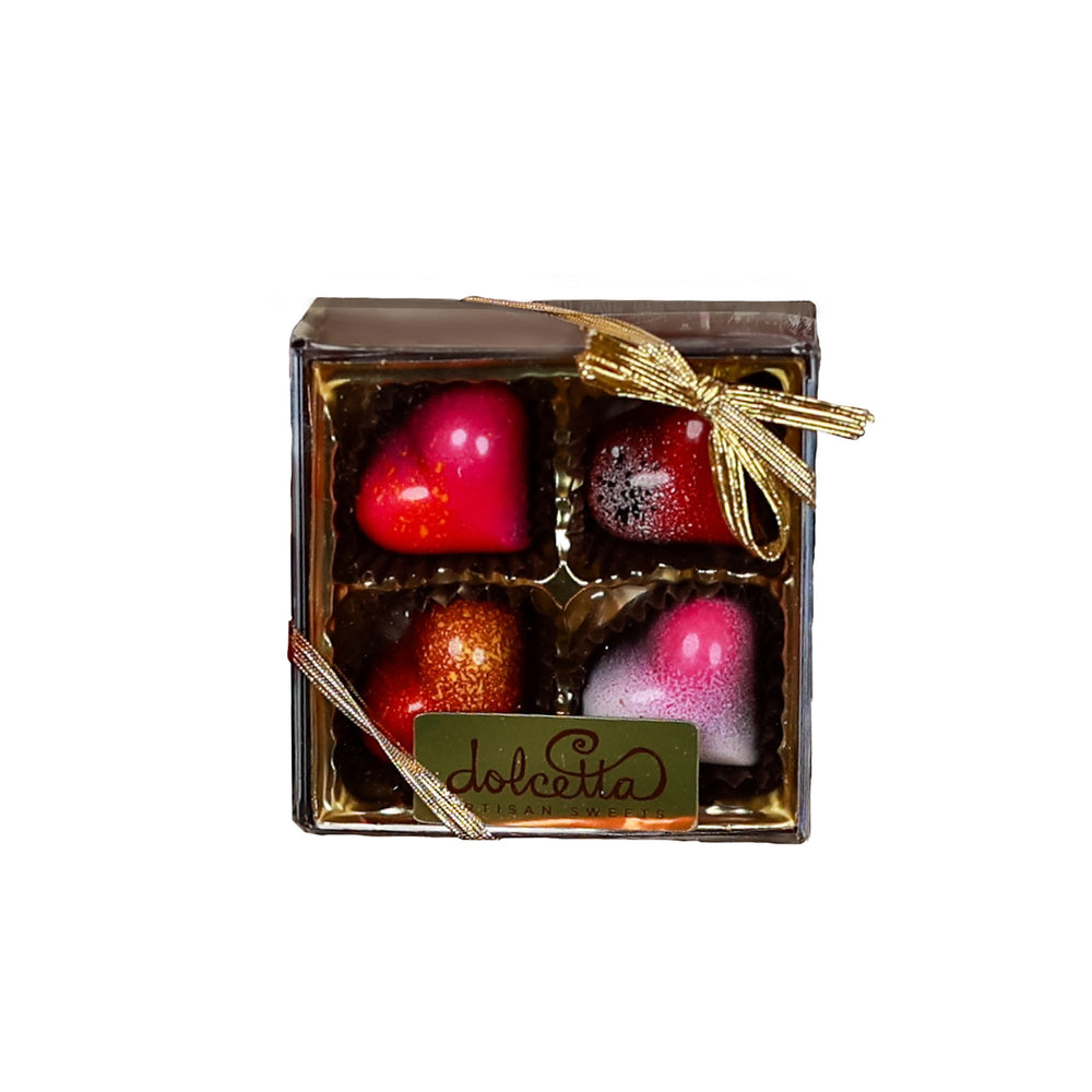 Dolcetta Artisan Sweets Valentine Bonbons 4 pack | Made In Washington | Valentine Chocolate Gift Box