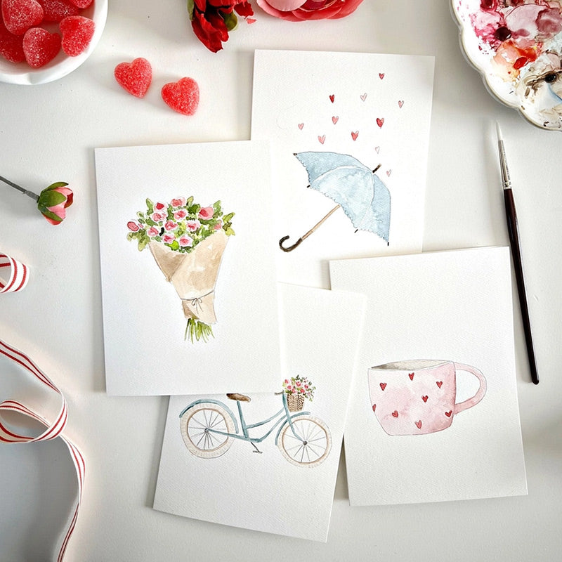 Emily Lex Studio - Love Sweet Love Paintable Notecard | Made In Washington | Locally Made Valentine's Gifts | Gift From The Pacific Northwest