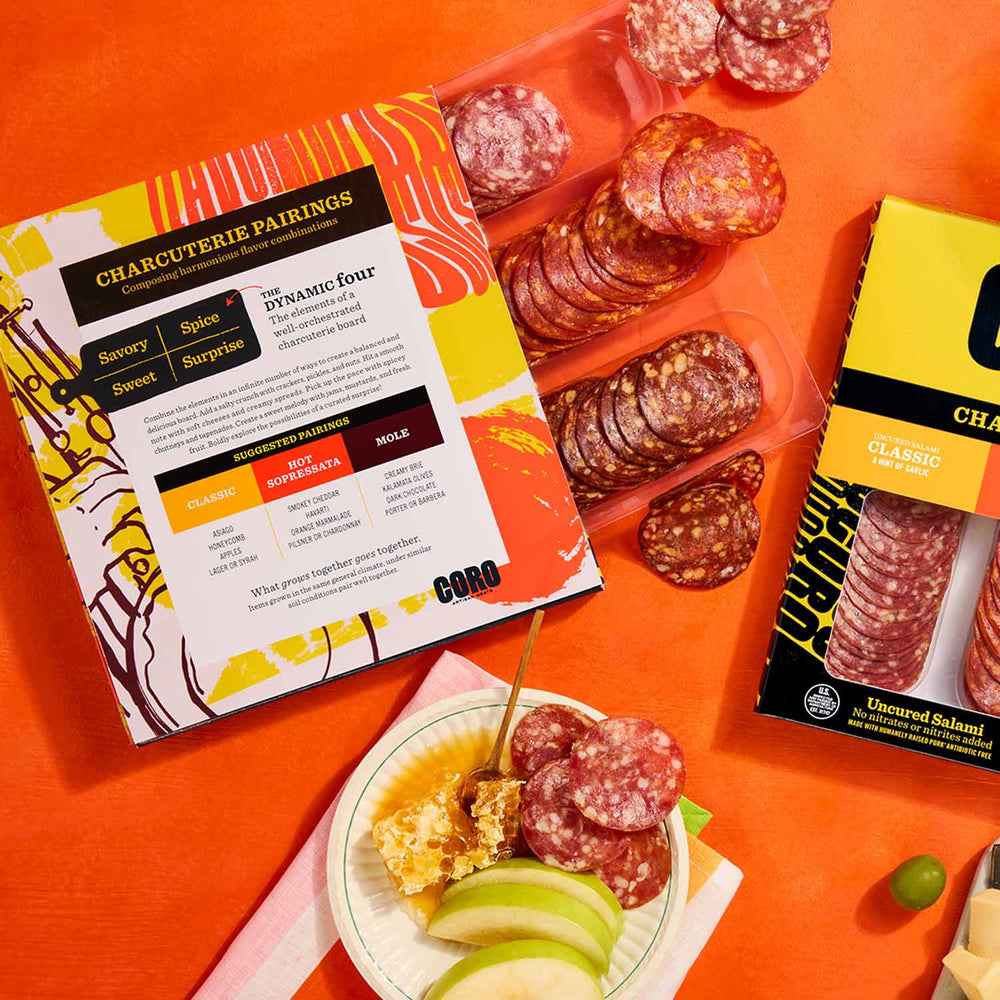 Coro By Salumi Pre-Sliced Salami Charcuterie Trio | Made In Washington | Pacific Northwest Foods | Salami Deli Slices For Make Your Own Charcuterie Boards