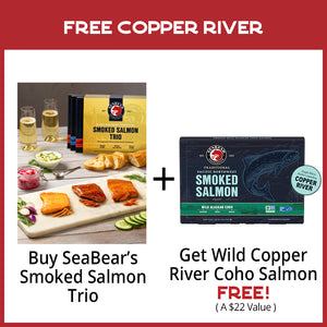 SeaBear's Smoked Salmon Trio and Smoked Salmon Copper River Coho  | Made In Washington | Caught In Alaska's Legendary Copper River | Free With Salmon Trio