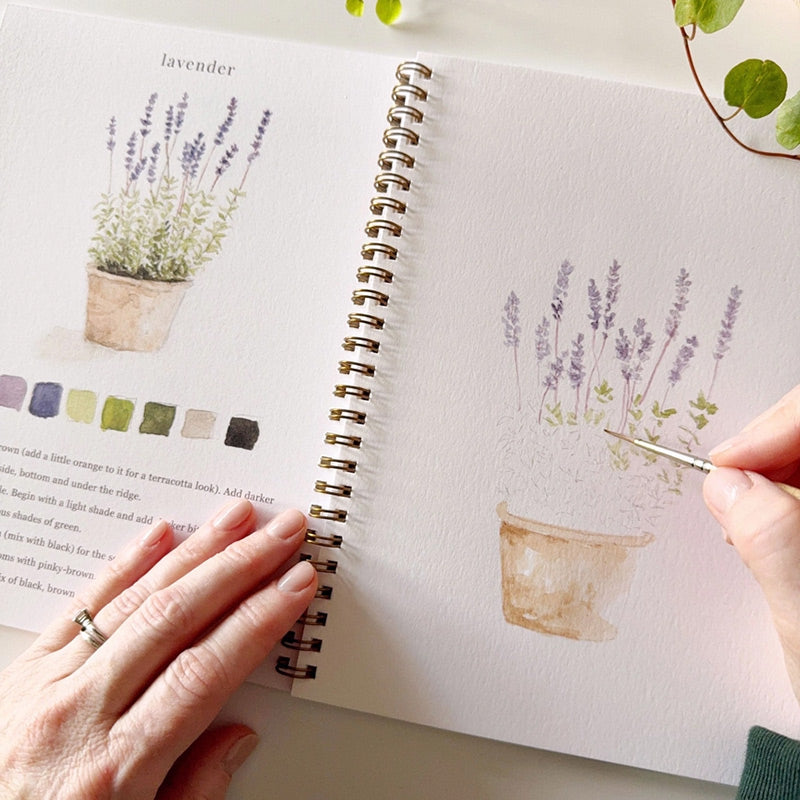 Emily Lex Studio Garden Watercolor Workbook | Made In Washington | Gifts From The Pacific Northwest | Aspiring Artist Gifts | Learn To Paint Watercolor Book