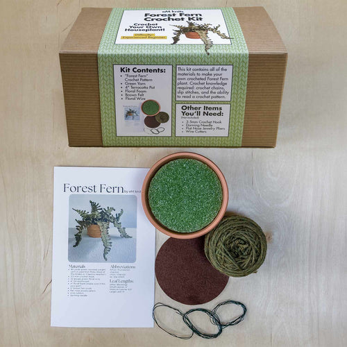 eM knits Crochet Kit Forest Fern | Made In Washington | PNW Gifts | DIY Crafter | Fern Kit