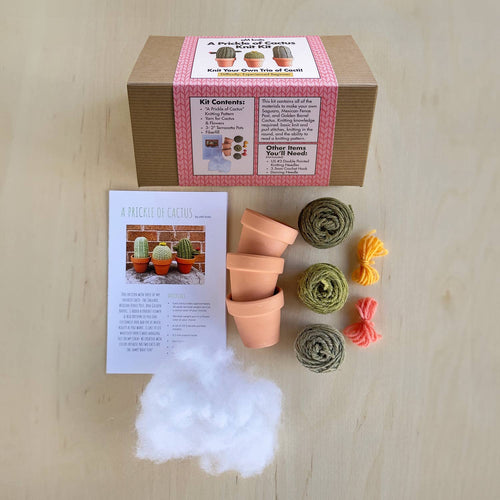 eM knits Knit Kit A Prickle of Cactus | Made In Washington | 3 Cacti Kit Patterns | Local Gifts