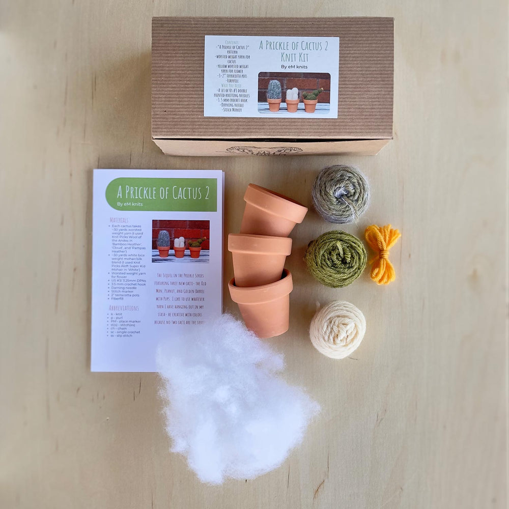 eM knits Knit Kit A Prickle of Cactus 2 | Made In Washington | Locally Made Gifts | DIY Kit Gifts