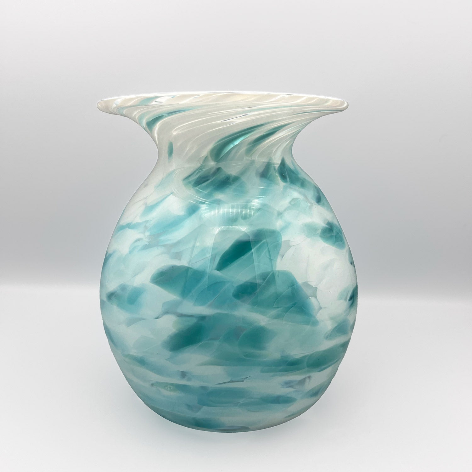 Hand blown glass flower base Ocean Blown Glass Flower Vase