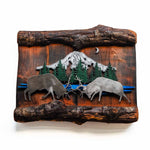 Ole'Cal Customs Rainier Fighting Elk Scene | Made In Washington | Rugged Outdoors Wall Art