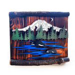 Ole'Cal Custom Creations Mt. Rainier Orca Scene | Made In Washington | Rustic Art Gifts From The Pacific Northwest