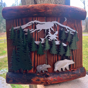 Ole'Cal Customs Mt St Helen’s Bear Scene | Made In Washington |Rugged Cabin Vibe Wall Art from Tulalip