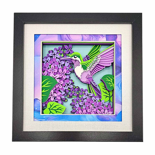 Hummingbird Shadow Box Fred & Garlock | 3-D Paper Wall Art | Made In Washington | Local Gifts