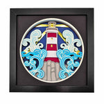 Fred & Garlock Lighthouse Shadow Box | Made In Washington | 3-D Paper Art | Gifts From The Pacific Northwest