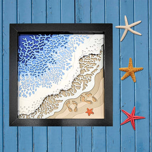 Fred & Garlock Ocean Scene Shadow Box | Made In Washington | Wall Art Home Décor | 3-D Paper Art | Gifts For Friends | Gifts From The PNW