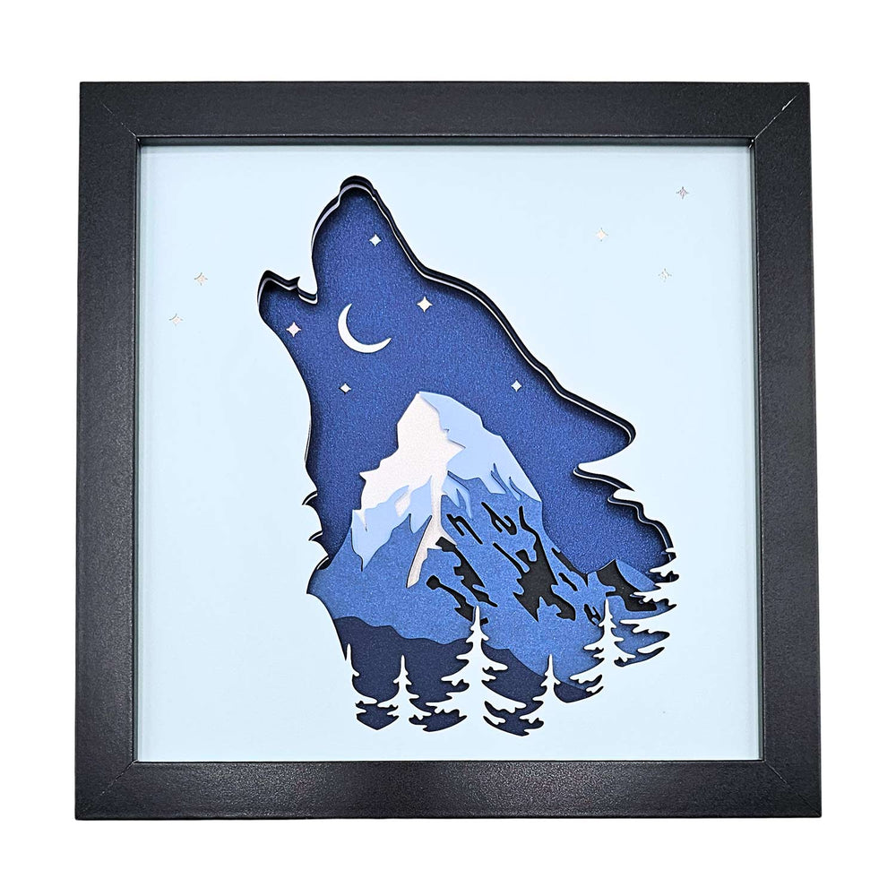 Fred & Garlock Wolf Shadow Box | Made In Washington | Art Home Décor | Wildlife Wall Art