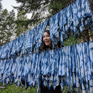 Natalie Menacho Indigo Dyed Counter Cloths | Made In Washington | PNW Kitchen Towels 4 pack | Local Gifts Made On Orcas island