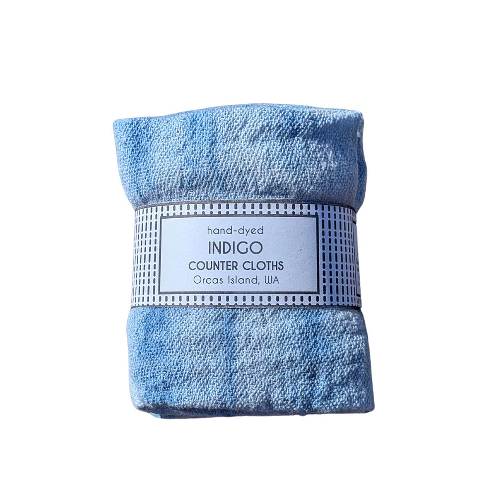 Natalie Menacho Indigo Dyed Counter Cloths | Made In Washington | PNW Kitchen Towels 4 pack | Local Gifts