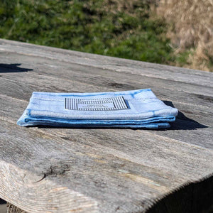 Natalie Menacho Indigo Dyed Dish Towel Striped | Made In Washington | Wedding Shower Gifts | Locally Made on Orcas Island