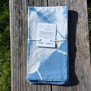 Natalie Menacho Indigo Dyed Cotton Napkins | Made In Washington | Pyramid Pattern | Artisan Made Gifts